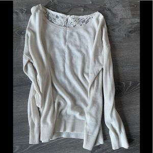 Off white sweater with lace